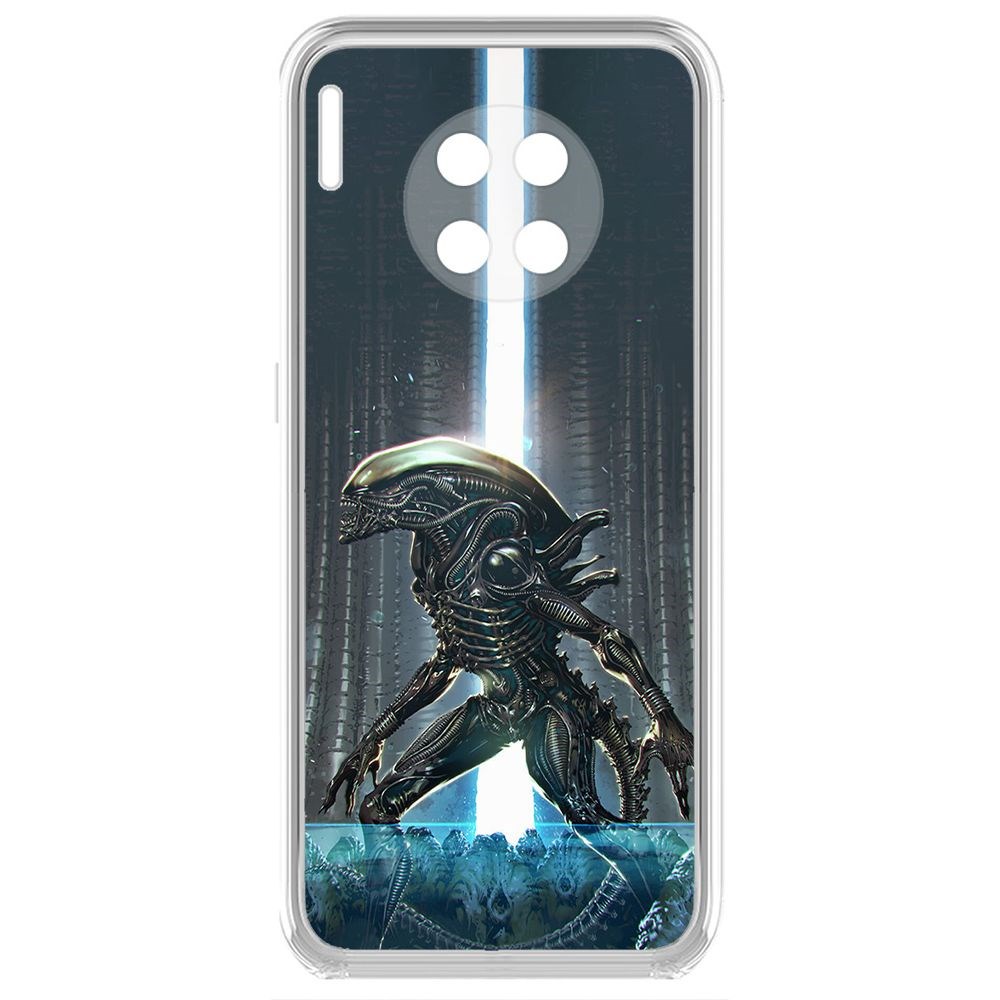 

Чехол-накладка Krutoff Clear Case Чужой, Тревога для Huawei Mate 30, Прозрачный