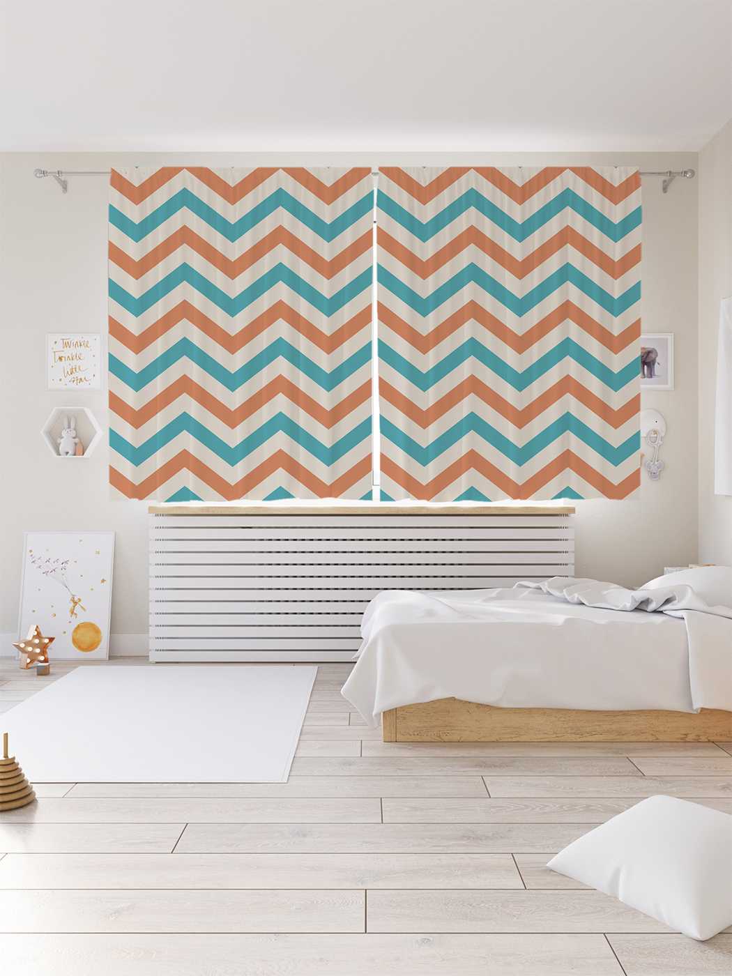 

Классические шторы JoyArty "Странствие зигзагов", серия Oxford DeLux, 2 полотна 145x180 см, Странствие зигзагов