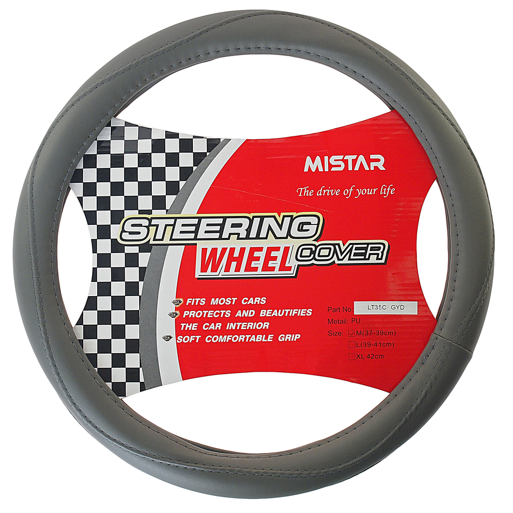 

Оплетка руля (M) 37-39см серая кожа MISTAR MIS-LT35C GY (M), Серый, MIS-LT35C GY (M)