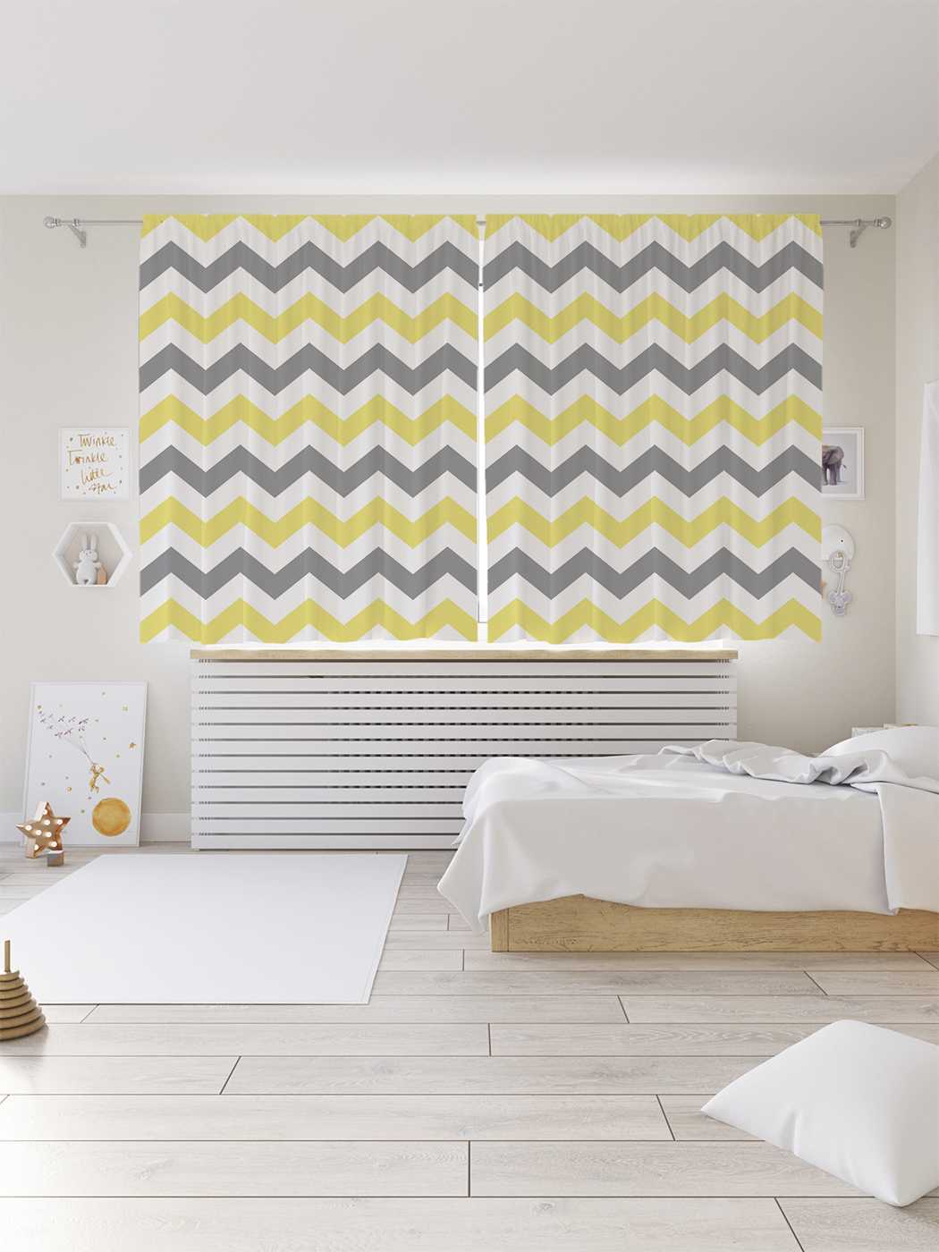 

Классические шторы JoyArty "Красочные зигзаги", серия Oxford DeLux, 2 полотна 145x180 см, Красочные зигзаги