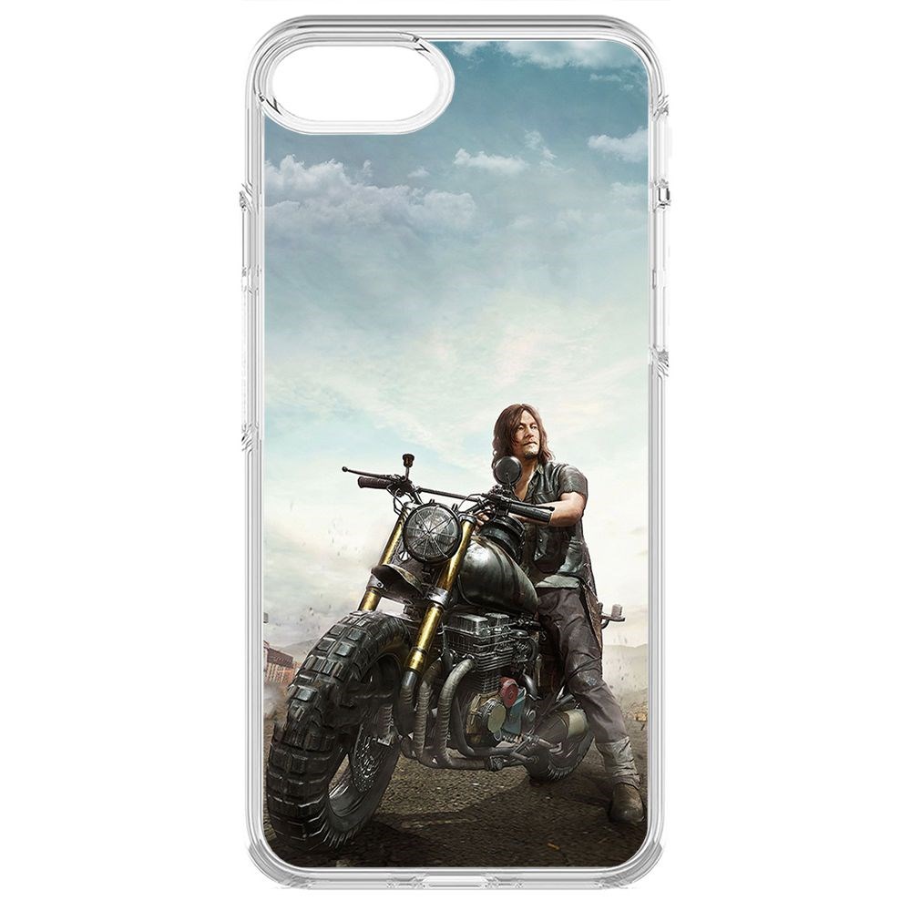 

Чехол-накладка Krutoff Clear Case Ходячие мертвецы, Дэрил для iPhone SE 2020, Прозрачный