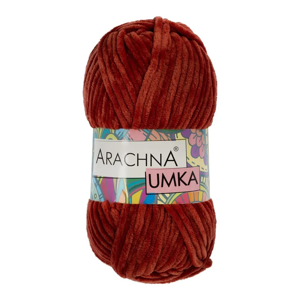 

Пряжа ARACHNA UMKA 100% полиэстер 5 шт. х 100 г 120 м №27 терракотовый, Красный