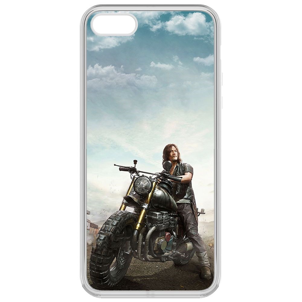 

Чехол-накладка Krutoff Clear Case Ходячие мертвецы, Дэрил для iPhone 5S, Прозрачный