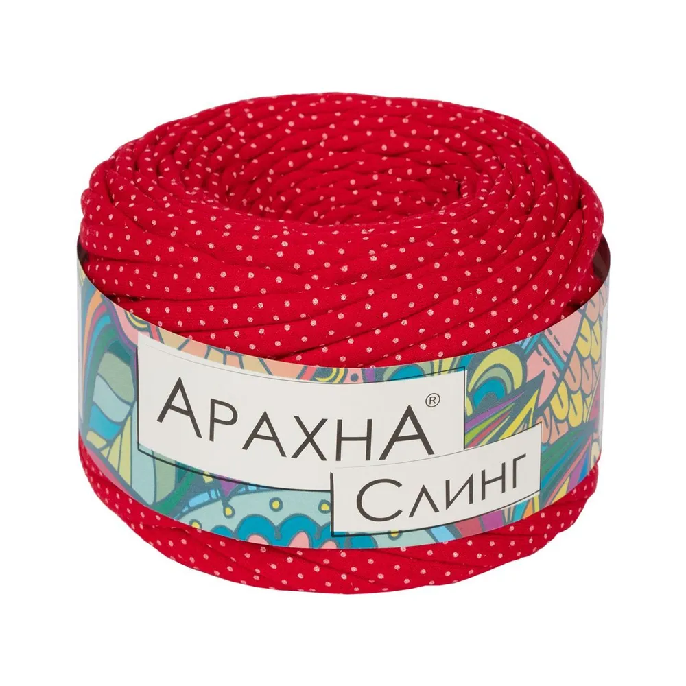 

Пряжа ARACHNA Sling Print 100% хлопок 2 шт. х 150 г 50 м № 028 горошек_красный
