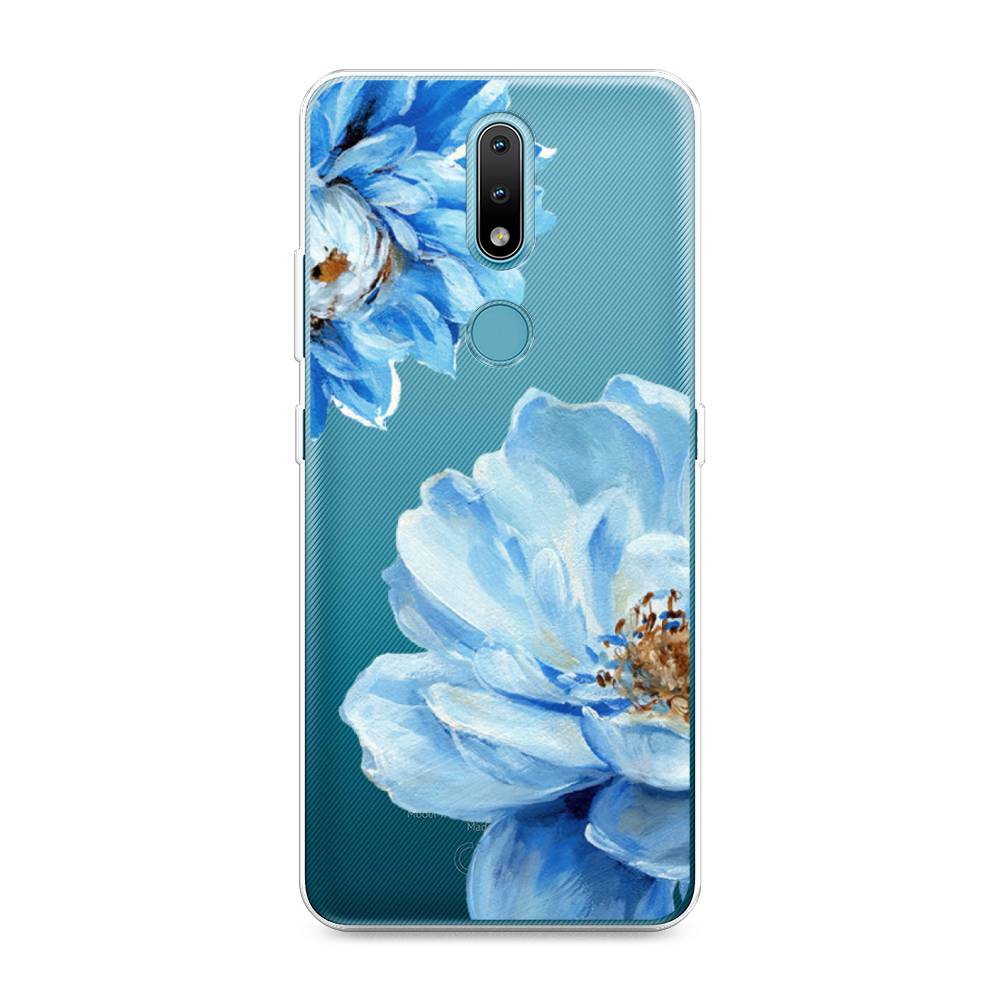 

Чехол Awog на Nokia 2.4 / Нокиа 2.4 "Голубые клематисы", Голубой, 123850-8