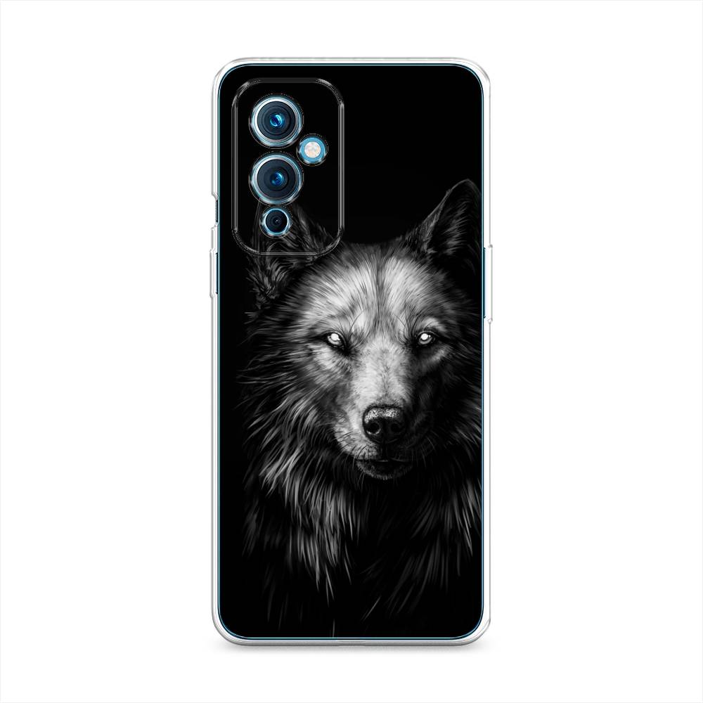 фото Силиконовый чехол "волк черно белый" на oneplus 9 le2110 awog