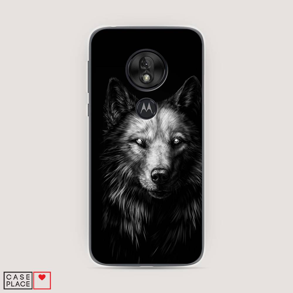 

Чехол Awog на Motorola Moto G7 Play / Моторола Мото G7 Плэй "Волк черно белый", Разноцветный, 241250-1