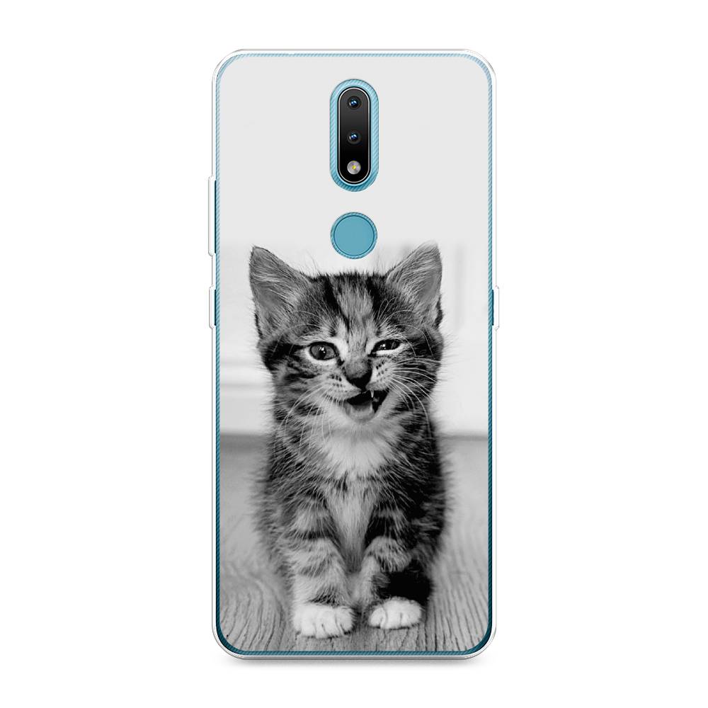 

Чехол Awog на Nokia 2.4 / Нокиа 2.4 "Подмигивающий котенок", Черный;серый, 123850-1