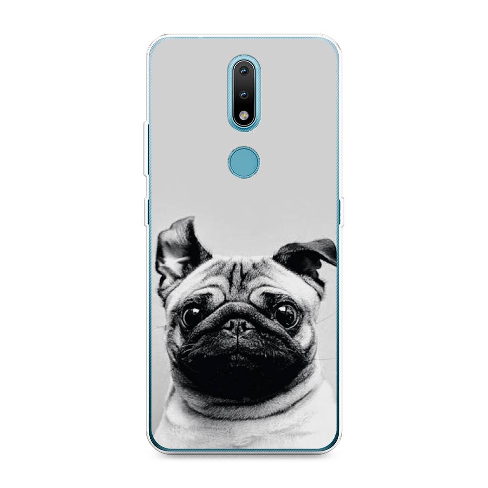 

Чехол Awog на Nokia 2.4 / Нокиа 2.4 "Ушастый мопс", Серый, 123850-1