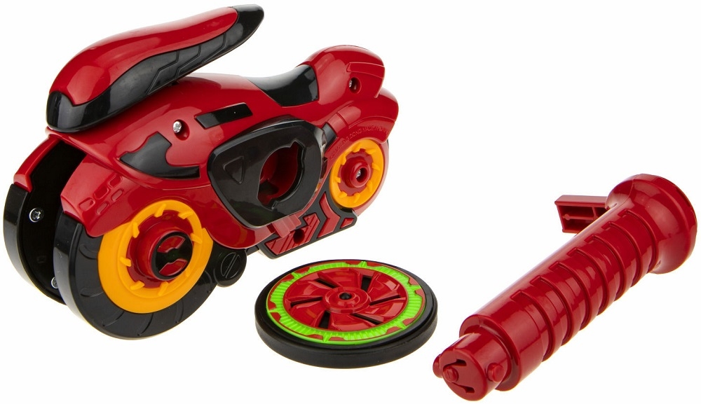 фото Мотоцикл с пусковым диском 1toy spin racer hot wheels красный мустанг