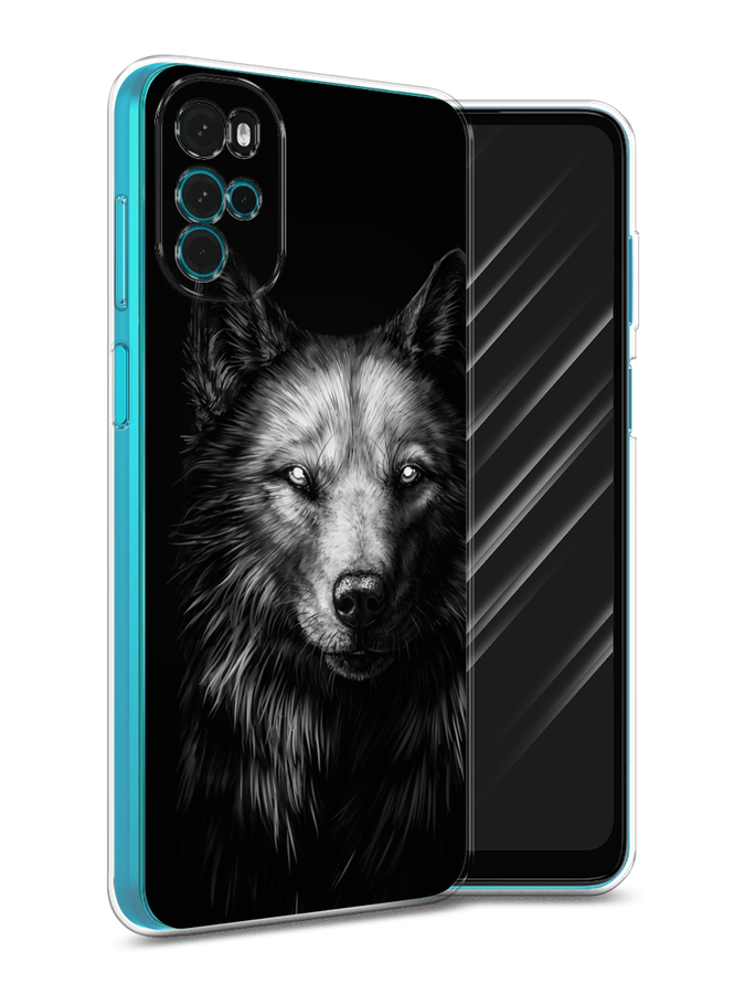 

Чехол Awog на Motorola Moto G22 "Волк черно белый", Разноцветный, 243150-1