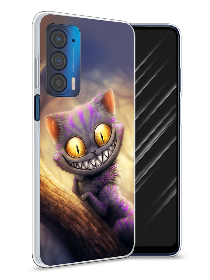 

Чехол Awog на Motorola Edge (2021) "Cheshire Cat", Фиолетовый;желтый, 242950-1