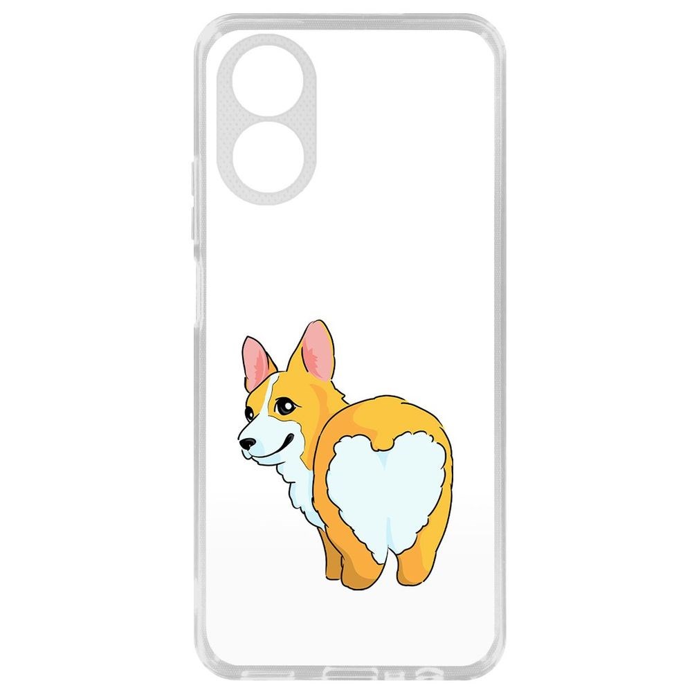 

Чехол-накладка Krutoff Clear Case Рисованный корги вид 2 для Oppo A38 4G, Прозрачный