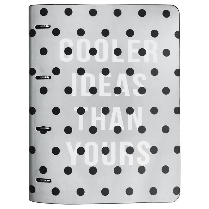 

Бизнес-тетрадь Infolio А4 120 л, клетка, кольца, кож.зам. Dots серый N1824