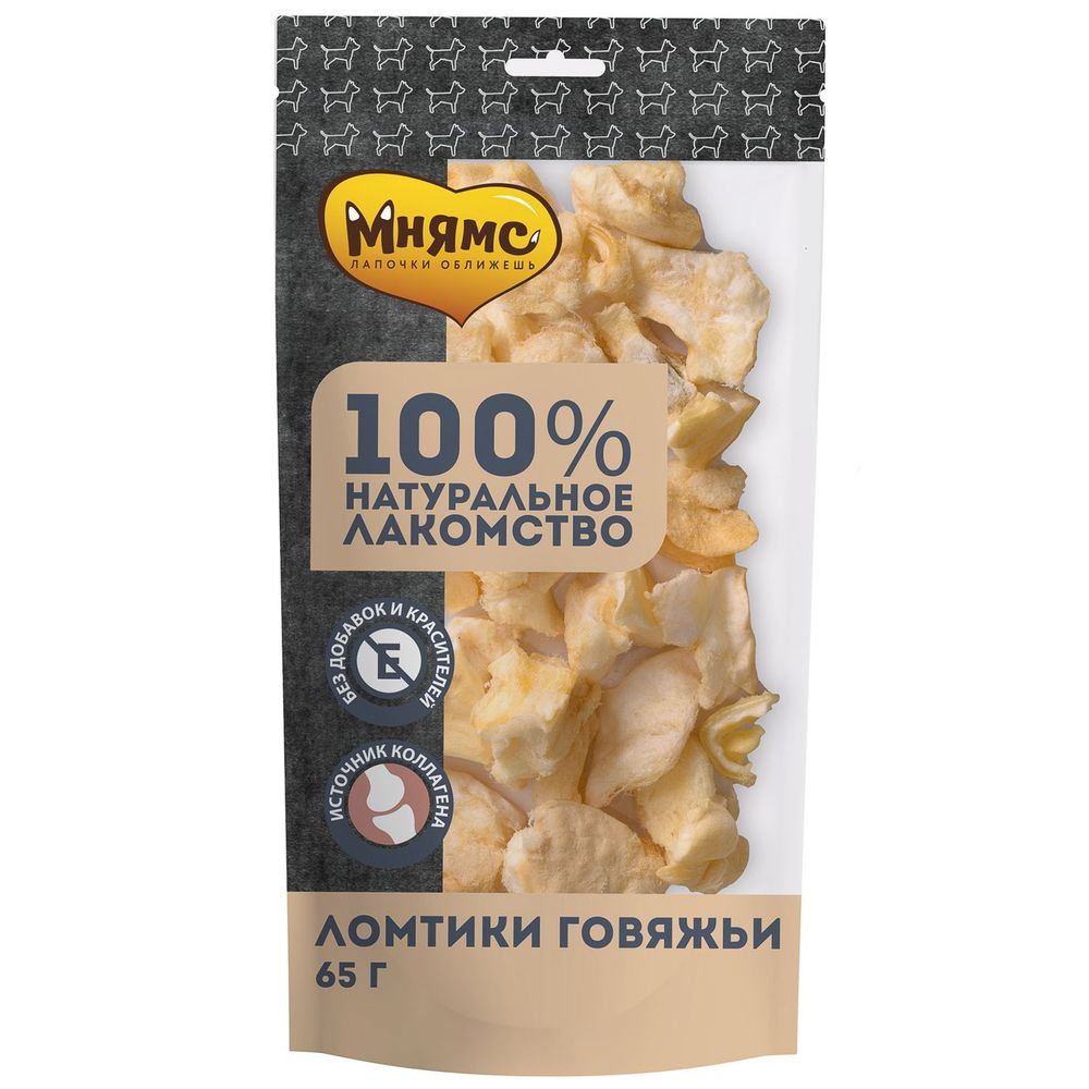 

Лакомство для собак МНЯМС Ломтики говяжьи 65г (упаковка - 25 шт)