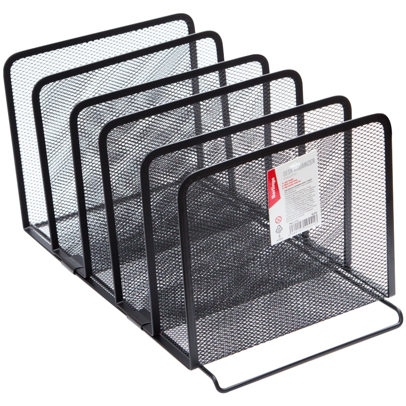 

Подставка для сортировки писем и бумаг Berlingo Steel&Style, 5 секций, металл, черная, Черный