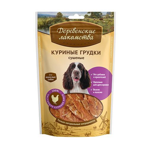 

Лакомство для собак ДЕРЕВЕНСКИЕ ЛАКОМСТВА Куриные грудки сушеные (упаковка - 80 шт)