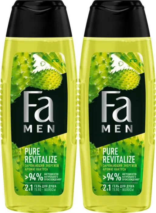 

Гель для душа Fа men мужской Pure Revitalize с ароматом кактуса 250 мл 2 шт