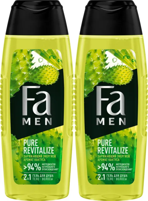 фото Гель для душа fа men мужской pure revitalize с ароматом кактуса 250 мл 2 шт fa