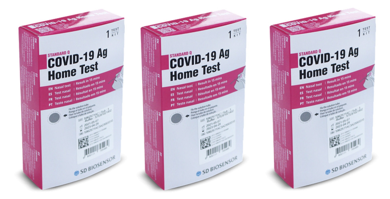 Тест на коронавирус SD BIOSENSOR Q COVID-19 Ag Home Test по мазку из носа 3 шт.