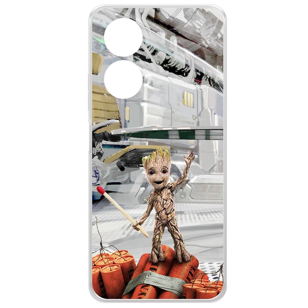 

Чехол-накладка Krutoff Clear Case Стражи Галактики. Малыш Грут для Oppo A58 4G, Прозрачный