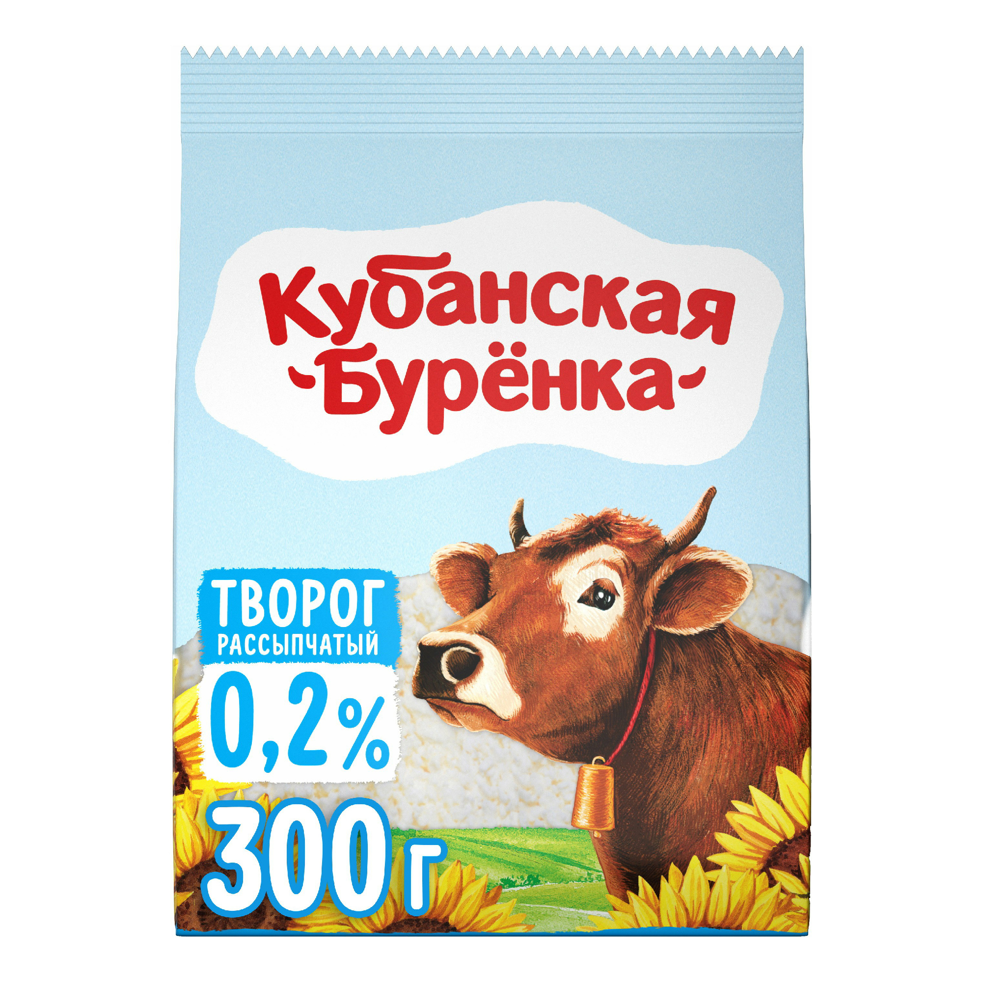 

Творог Кубанская буренка рассыпчатый 0,2% БЗМЖ 300 г