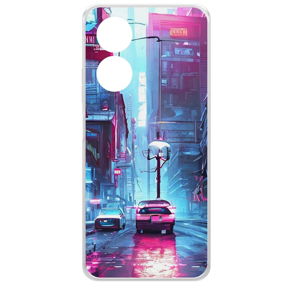 

Чехол-накладка Krutoff Clear Case Киберпанк Улица для Oppo A58 4G, Прозрачный