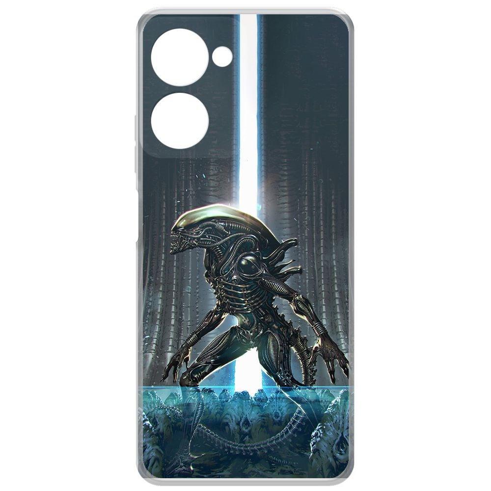 

Чехол-накладка Krutoff Clear Case Чужой, Тревога для Realme 10 Pro, Прозрачный