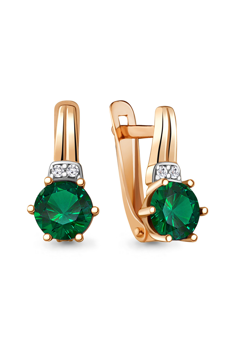 

Серьги из серебра с изумрудом искусственным/фианитом Kari Jewelry 48447П.6, 48447П.6