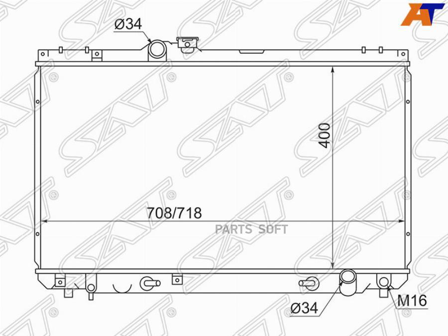 

SAT Радиатор TOYOTA MARKII/CHASER/CRESTA/VEROSSA JZX100/GX110 2,0-3,0 96-