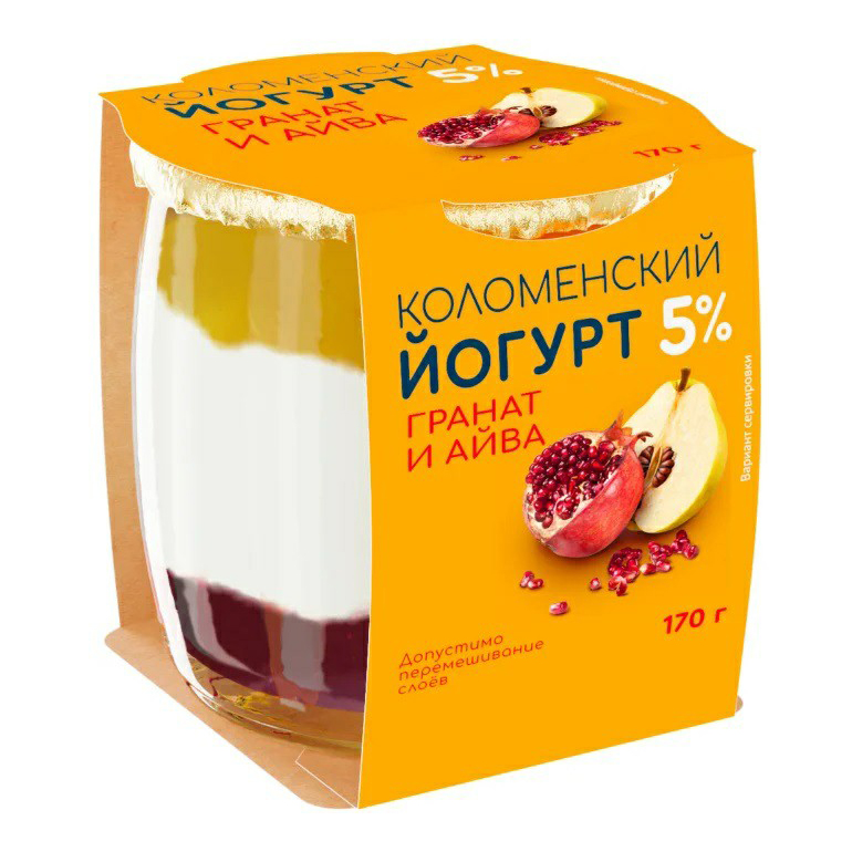 Йогурт Коломенское гранат-айва 5% 170 г