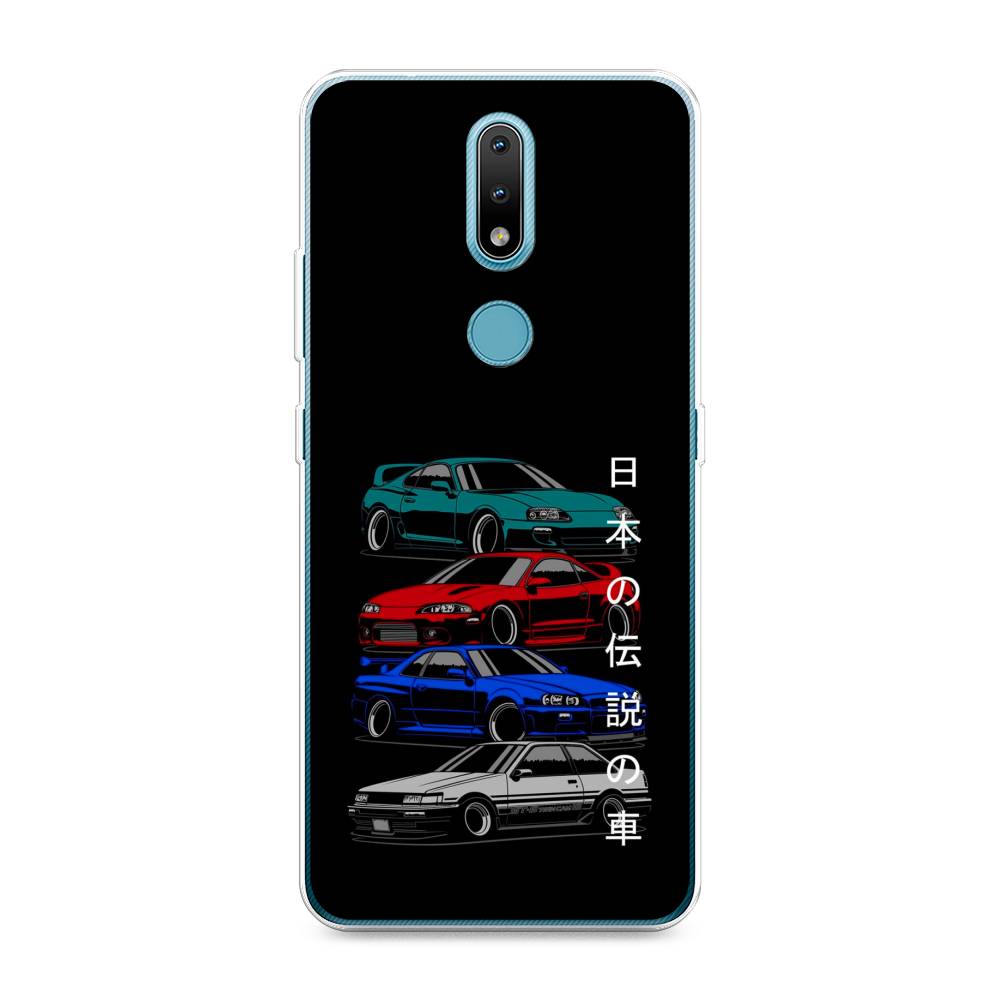 

Чехол Awog на Nokia 2.4 / Нокиа 2.4 "JDM Legend cars", Зеленый;красный;синий, 123850-5