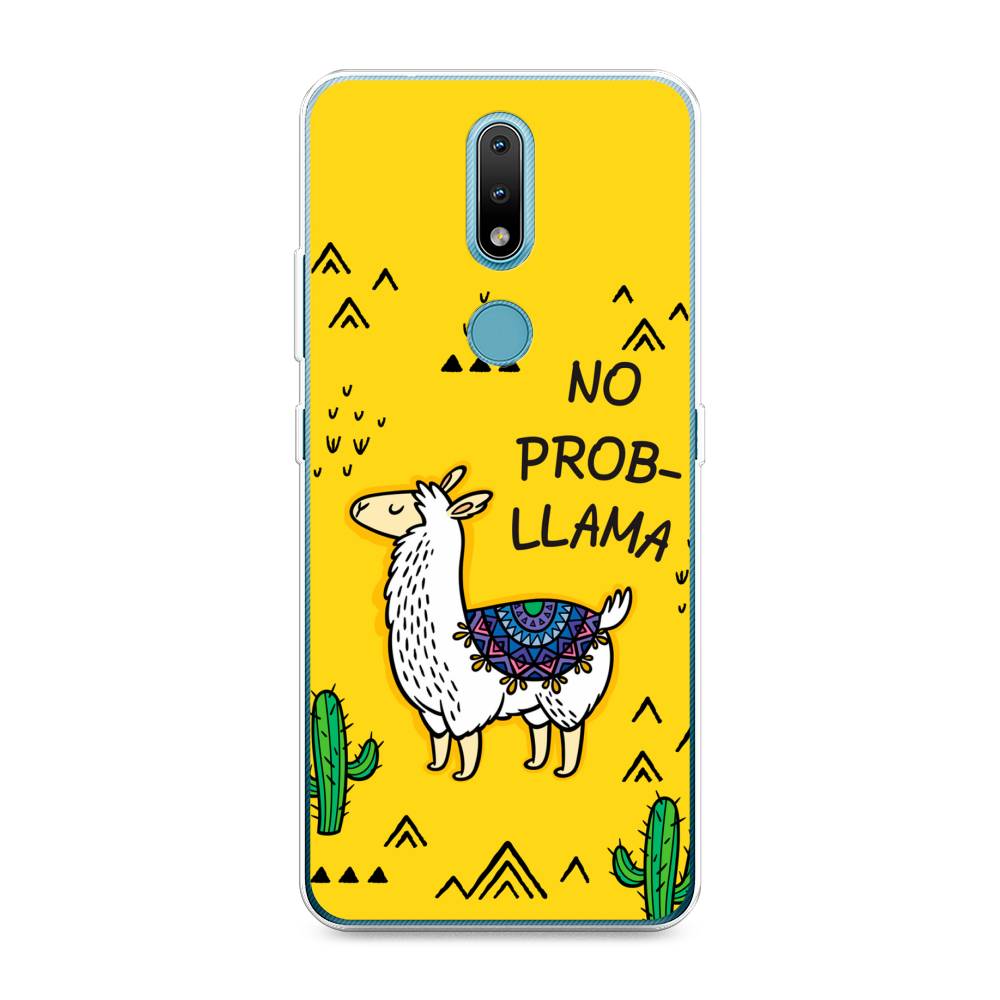 

Чехол Awog на Nokia 2.4 / Нокиа 2.4 "No probLLama", Желтый;черный;синий, 123850-2