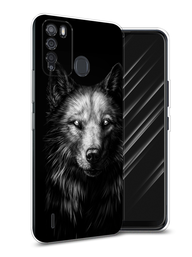 

Чехол Awog на Itel Vision 1 Pro "Волк черно белый", Разноцветный, 3200350-1