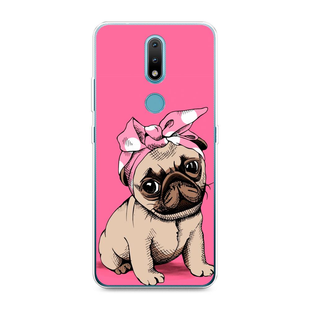 

Чехол Awog на Nokia 2.4 / Нокиа 2.4 "Dog Pin-Up", Розовый;бежевый, 123850-2