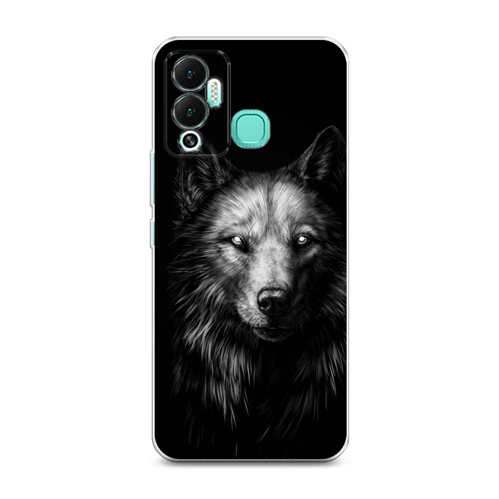 фото Силиконовый чехол "волк черно белый" на infinix hot 12 play awog