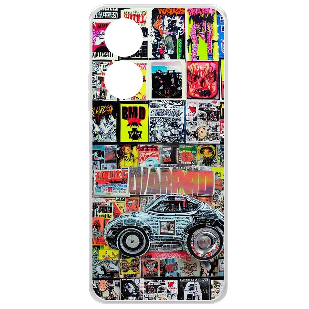 

Чехол-накладка Krutoff Clear Case Автопамфлет для Oppo A58 4G, Прозрачный