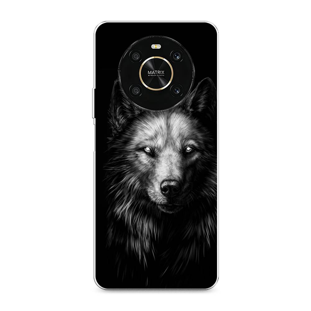 фото Силиконовый чехол "волк черно белый" на honor x9 awog