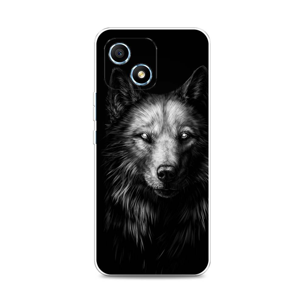фото Силиконовый чехол "волк черно белый" на honor play 30 awog