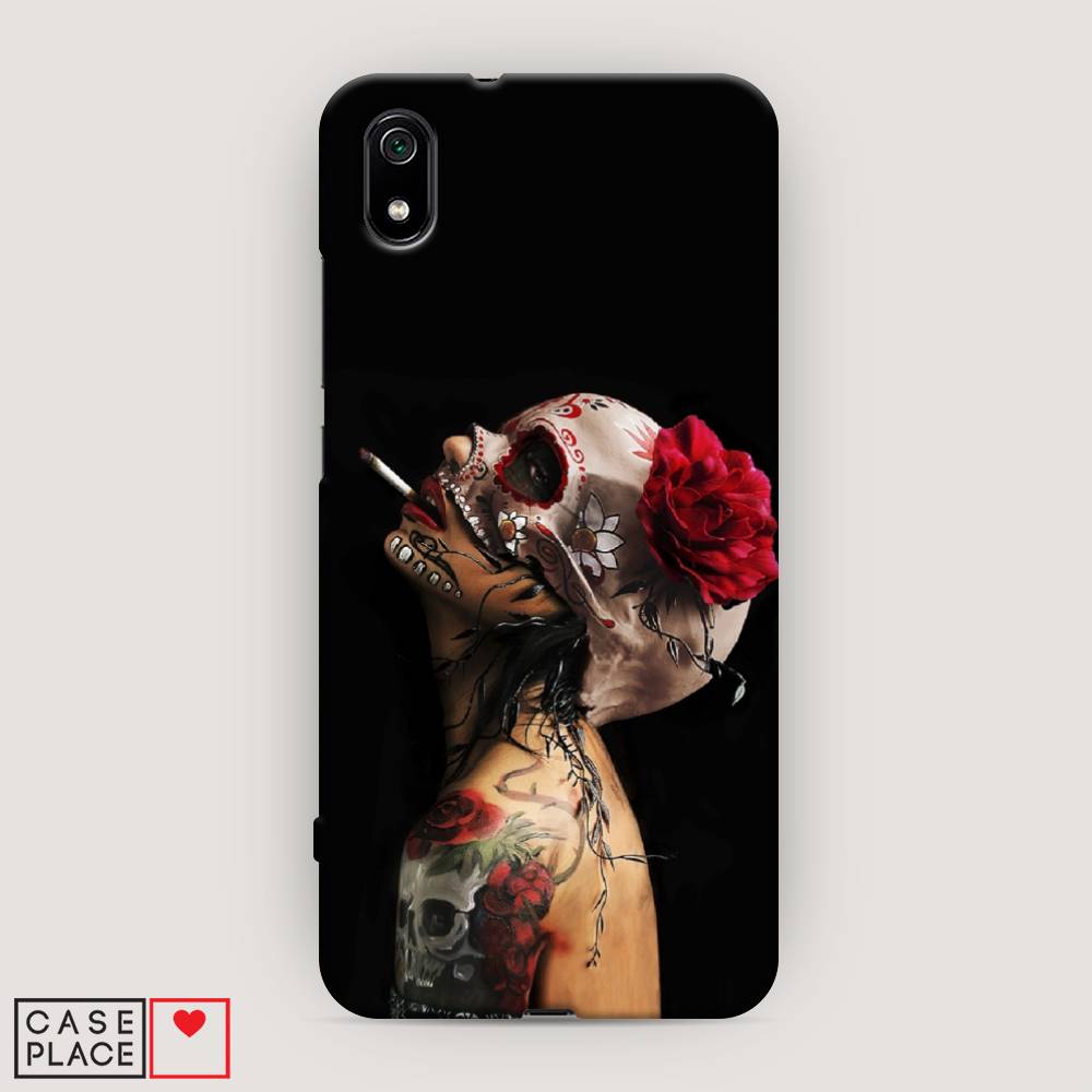 

Пластиковый чехол "Девушка с черепом" на Xiaomi Redmi 7A, 35420-7
