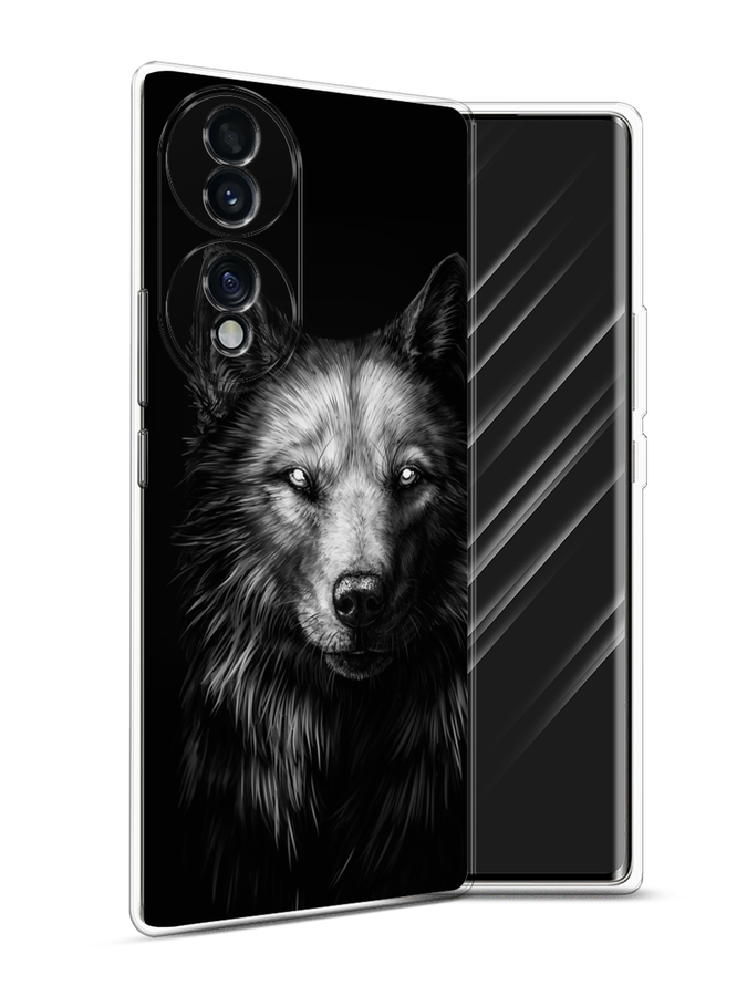 

Чехол Awog на Honor 70 "Волк черно белый", Разноцветный, 6108250-1
