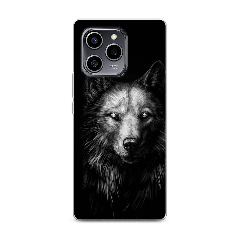 фото Силиконовый чехол "волк черно белый" на honor 60 se awog