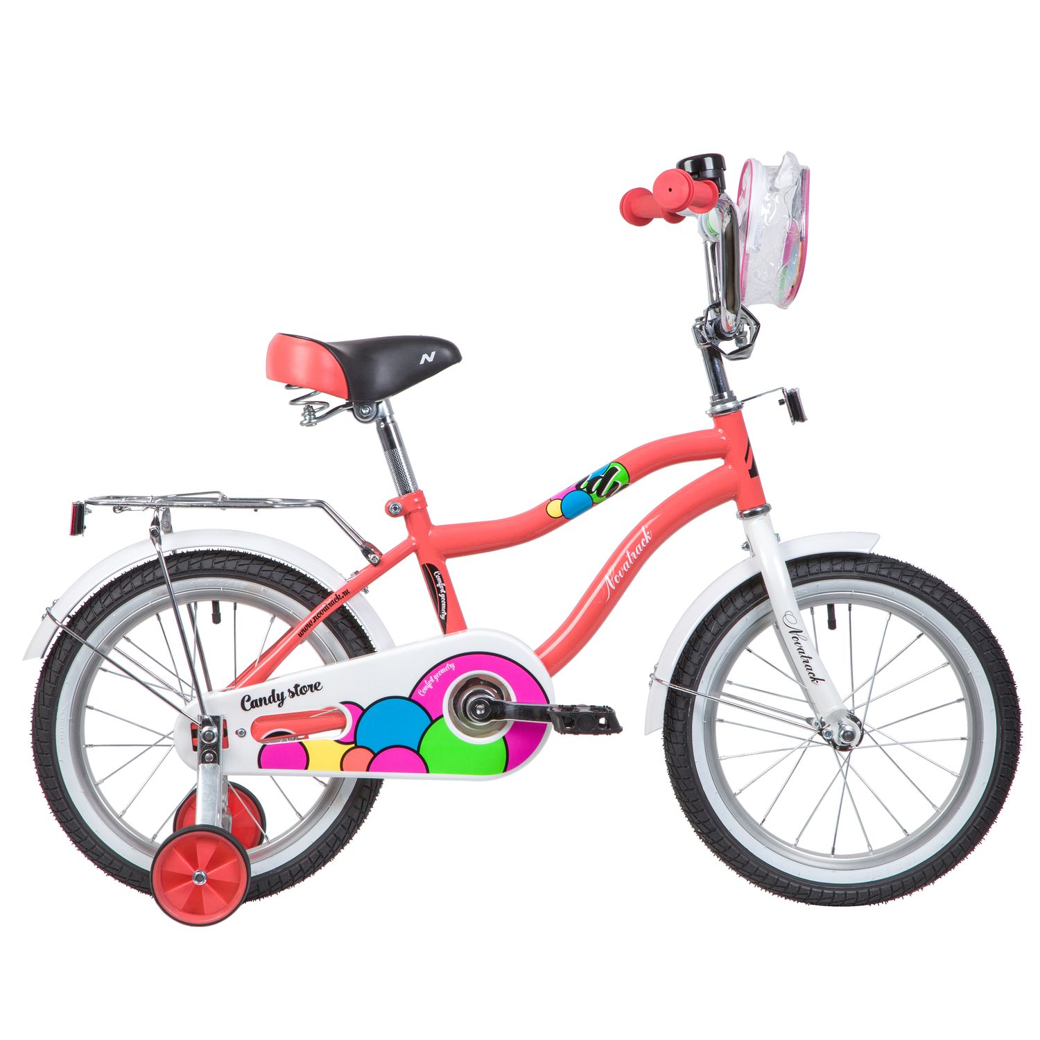 Велосипед детский двухколесный Novatrack CANDY 16 , коралловый