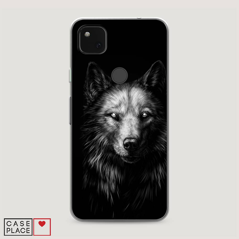 фото Силиконовый чехол "волк черно белый" на google pixel 4a awog
