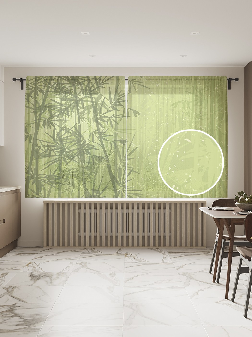 

Фототюль JoyArty "Бамбуковые заросли" 145x180см (2 полотна со шторной лентой + 50 крючков), Бамбуковые заросли