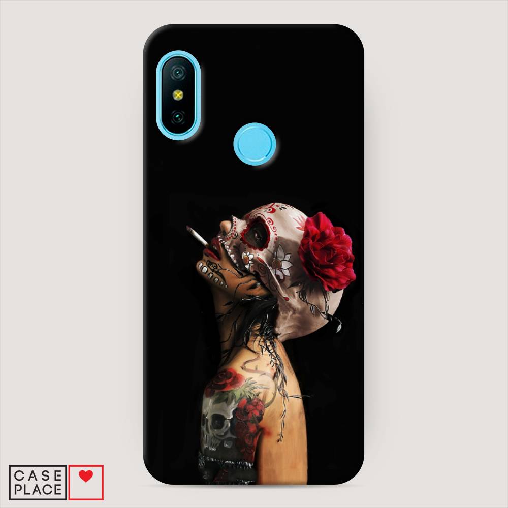 

Пластиковый чехол "Девушка с черепом" на Xiaomi Redmi 6 Pro, 34020-7