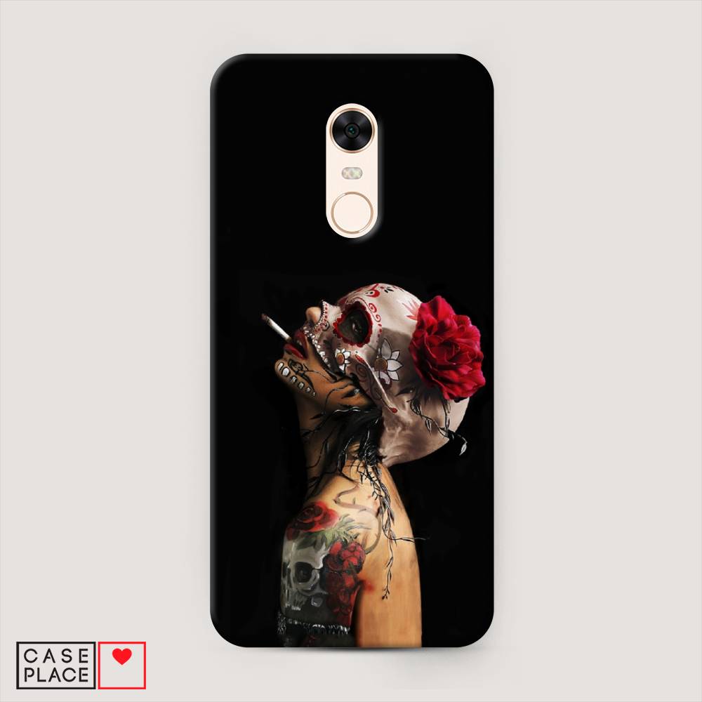 

Пластиковый чехол "Девушка с черепом" на Xiaomi Redmi 5 Plus, 33120-7