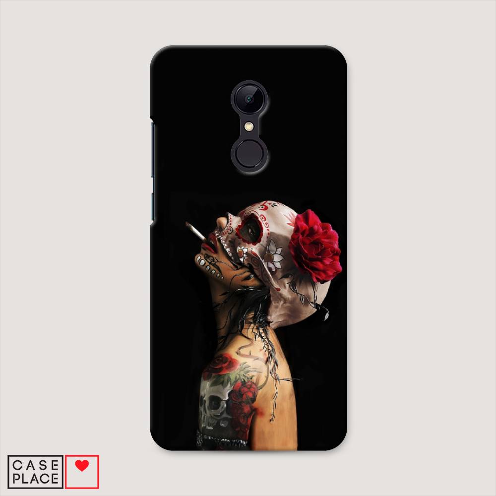 

Пластиковый чехол "Девушка с черепом" на Xiaomi Redmi 5, 33020-7