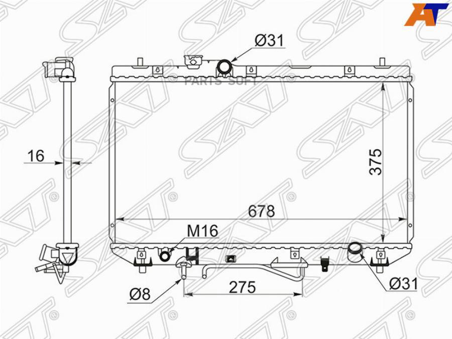 

SAT TY0003-SV40 Радиатор TOYOTA CAMRY/VISTA 3S/4S 94-98 1шт