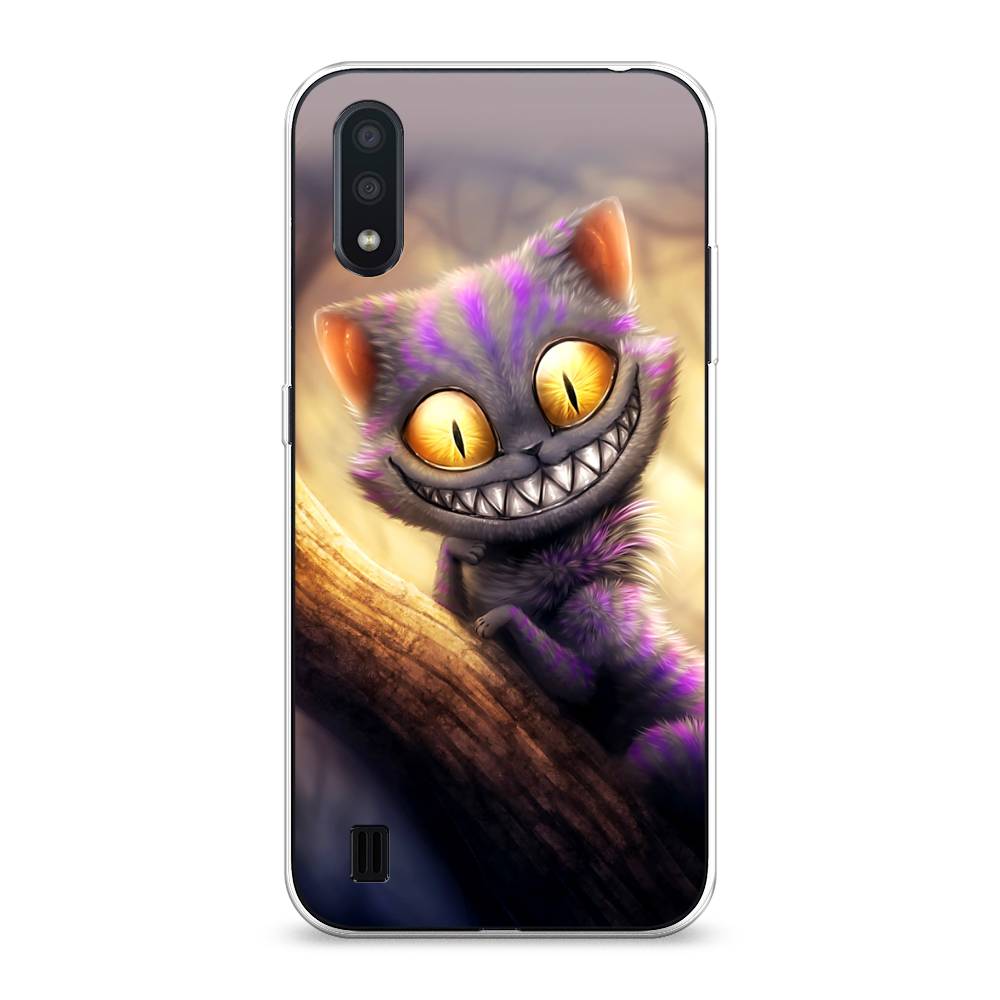 

Чехол Awog на Samsung Galaxy A01 "Cheshire Cat", Фиолетовый;желтый, 29550-1